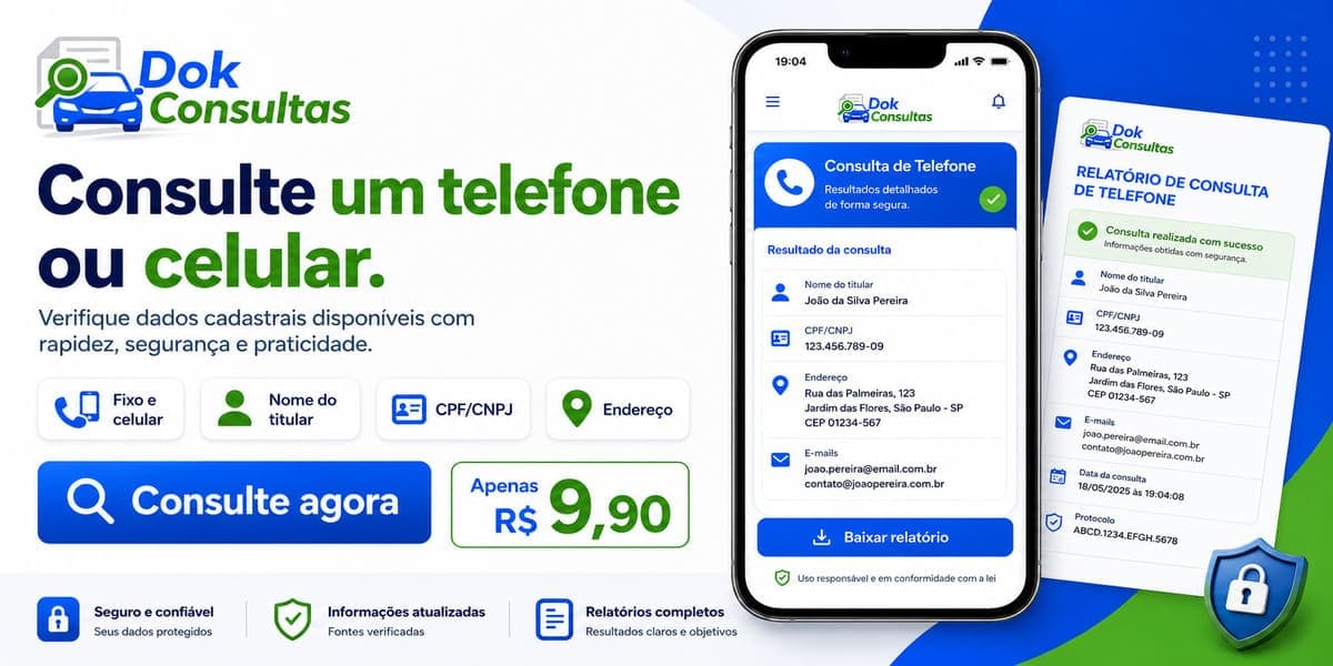 Consultar um número de telefone ou celular e ver dados cadastrais disponíveis