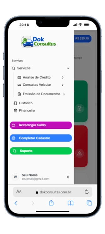 Tela da plataforma CRLV Digital